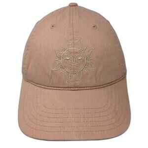 Mighty Fine Baseball Cap Pink One Size Embroidered Sun Face Cotton Strapback Hat